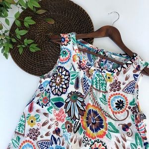 BODEN Colorful Floral Pleated Tie Back Tank 12